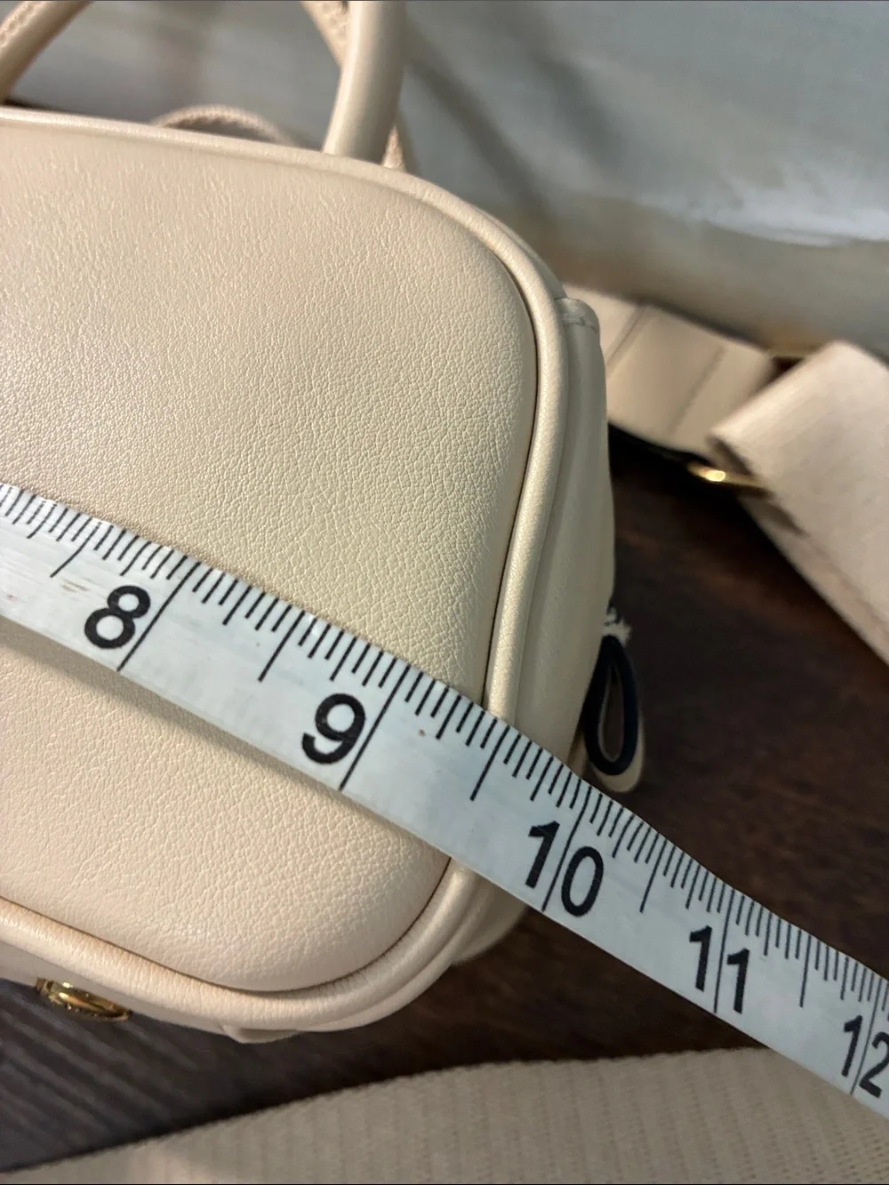 Karl Lagerfeld Cream Satchel with Gold Chain and Charm